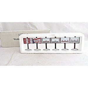 Dept 56 Snow Village Vote Yard Election Signs Accessories 52599 Retired Set of 6